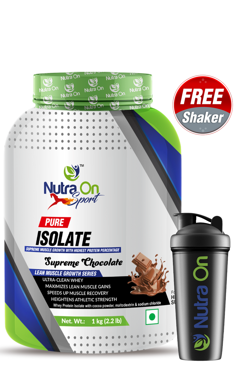Nutra On Sport | Pure Isolate | 25g Protein, 6.2g BCAA| 1 kg - Supreme Chocolate (28 Servings)