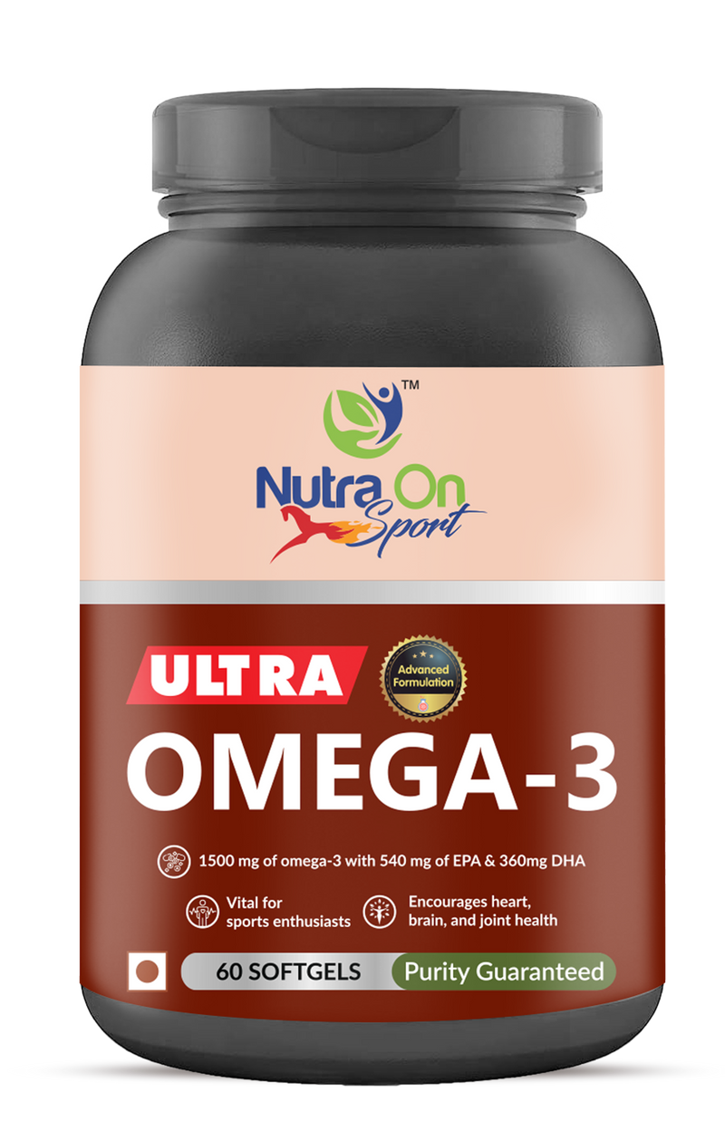 Nutra On Ultra Omega - 3, 1500mg I 60 Softgels for Men & Women