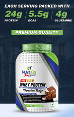 Nutra On Sport Pro Gold Whey | 24g Protein Per Serving | 5.5 gm BCAA | Chocolate Fudge | French Vanilla-1Kg/2Kg (28/57 Servings)