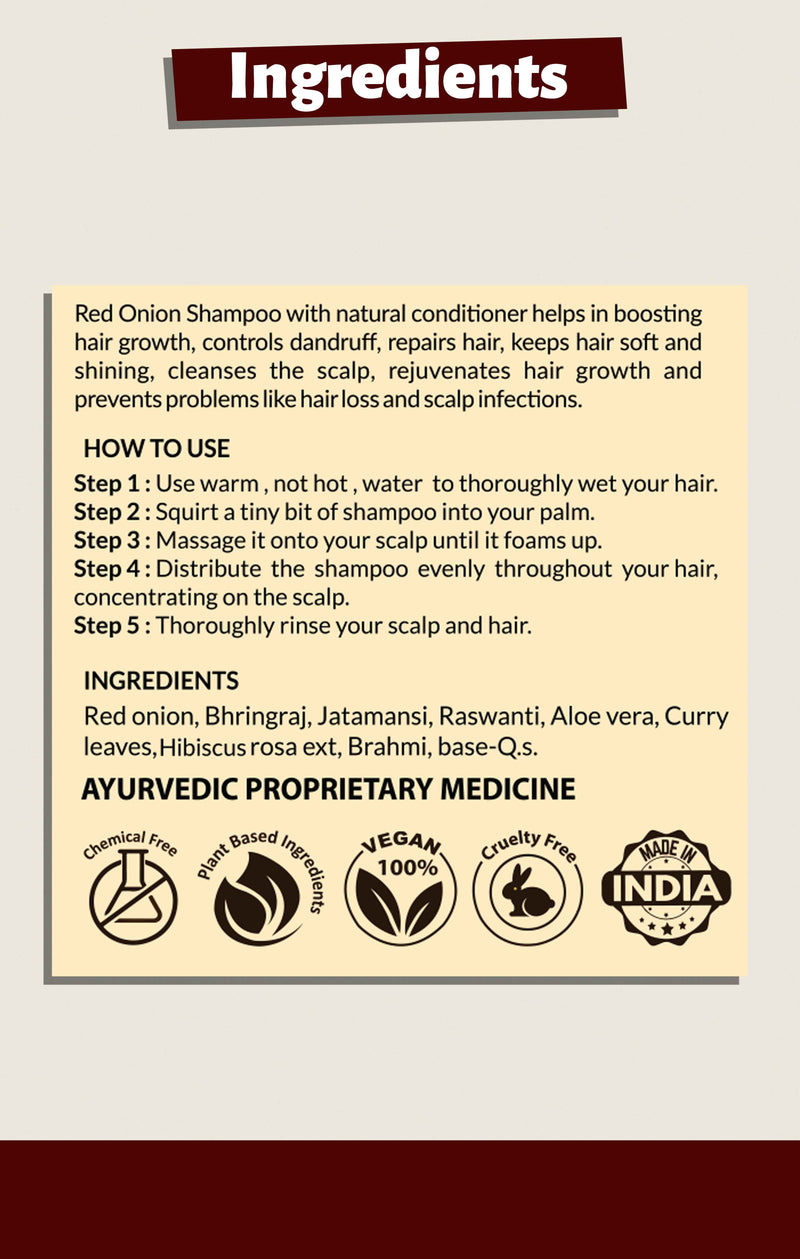 Nutra On Red Onion Anti Hair Fall Shampoo – Rediscover the Beauty of Your Hair!