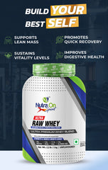 Nutra On Sports Ultra Raw Whey | 25g Protein I 5.5g BCAA I 1 kg - Unflavoured ( 28 Servings )